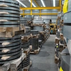 Precision Slit GP Steel Coils cut down to narrow strip widths in Navi Mumbai yard